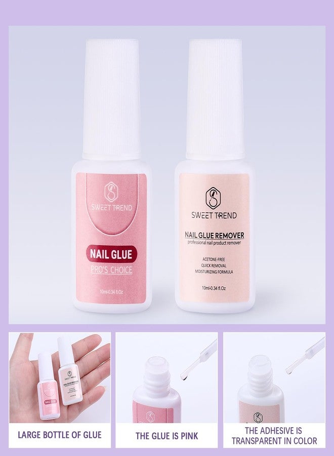 SWEET TREND Fake Nail Tips White Clear: Sweet Trend No C Curve Tapered Square Nail Tips for Acrylic Nails - 480Pcs 12 Sizes Extra Long Straight Nail Extension Kit - with Glue Remover & Glue Acrylic Clippers Set - Image 5